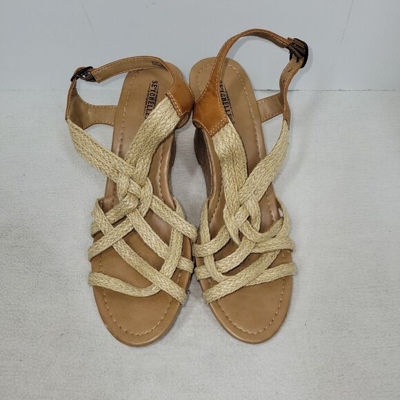 Seychelles Sandals Womens Size 8.5 Beige Leather Skin Block Heel Back Strap - Picture 4 of 13